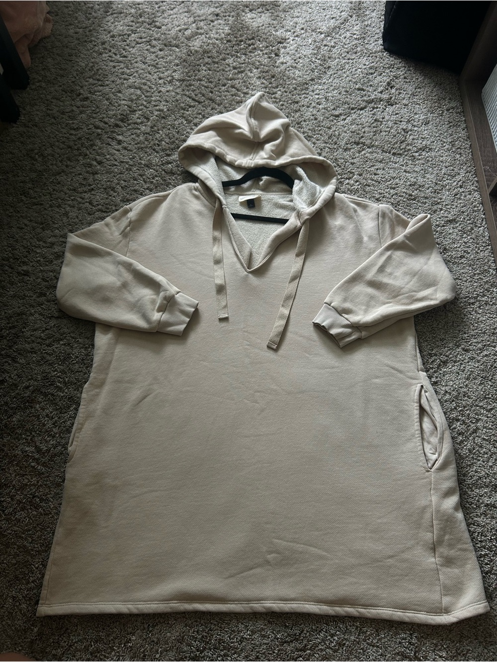 Universal Thread Cream Hooded Sweatshirt Dress